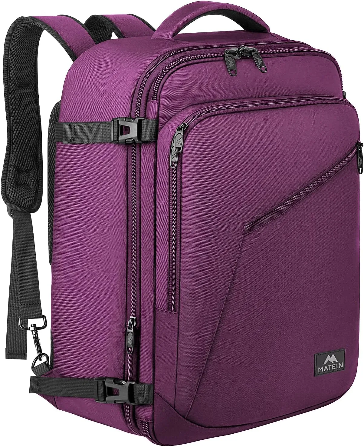MATEIN Large Purple Travel Backpack, Water Resistant Airplane Backpack for Women, Expandable Casual Daypack for Work, International Trip, Womens Travelling Gifts, 50L
