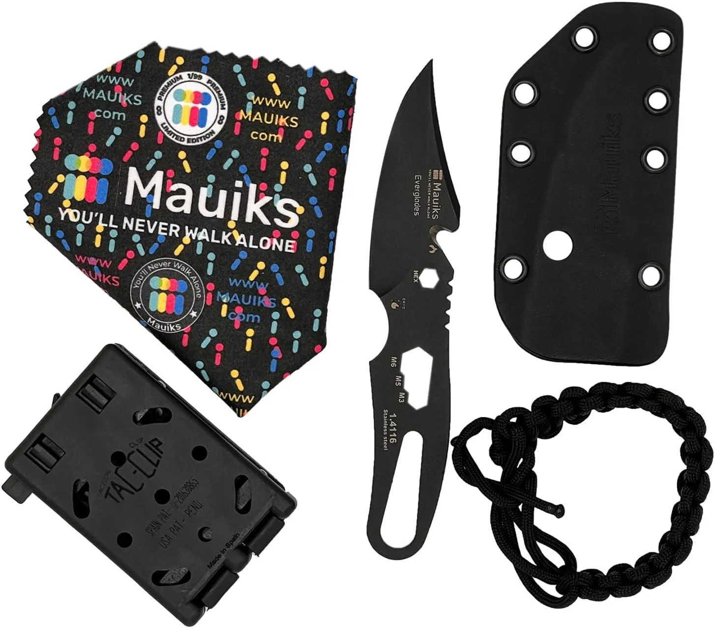Mauiks You’ll never walk alone EDC Tactical Multitool pocket Knife. Designed for Preppers & Survival.