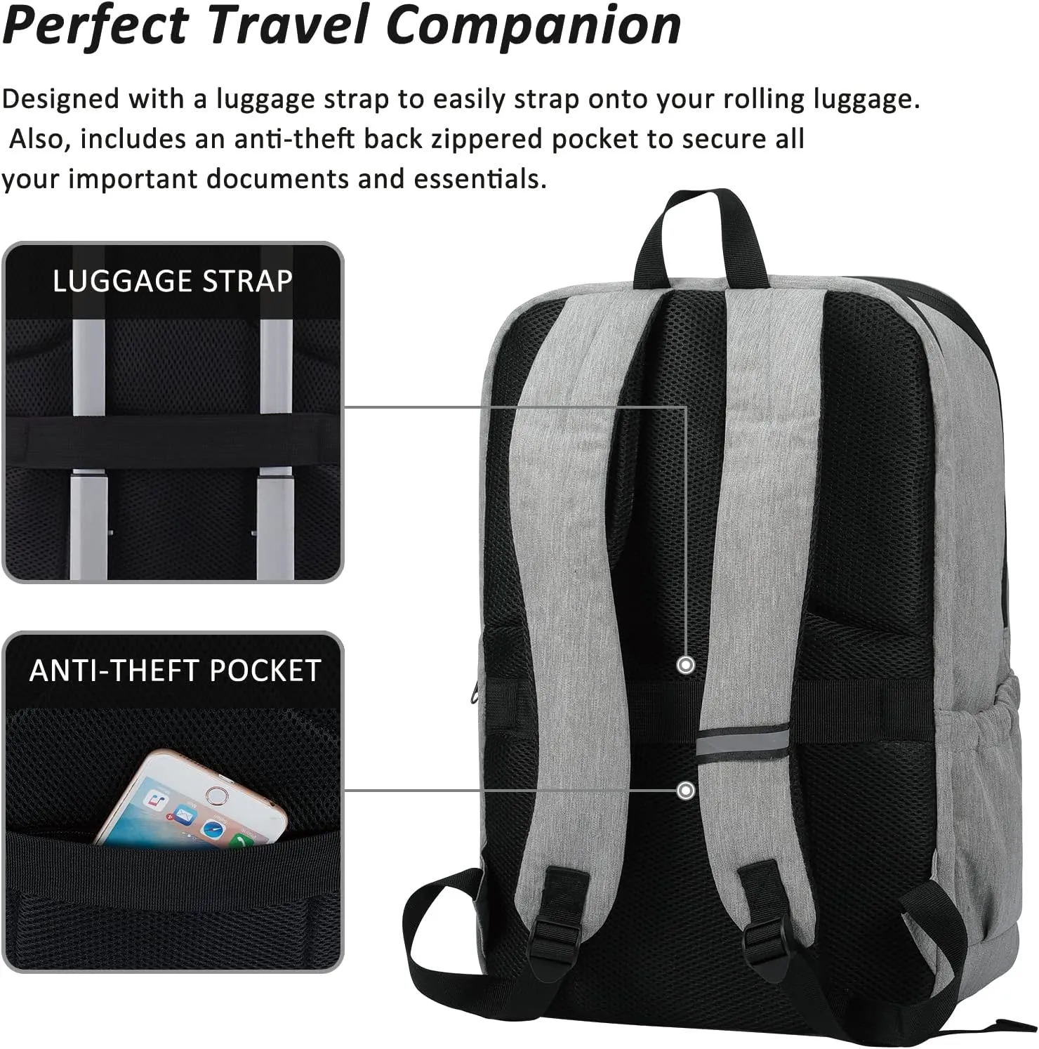 MAXTOP Deep Storage Laptop Backpack with USB Charging Port[Water Resistant] College School Computer Bookbag Fits 17 Inch Laptop