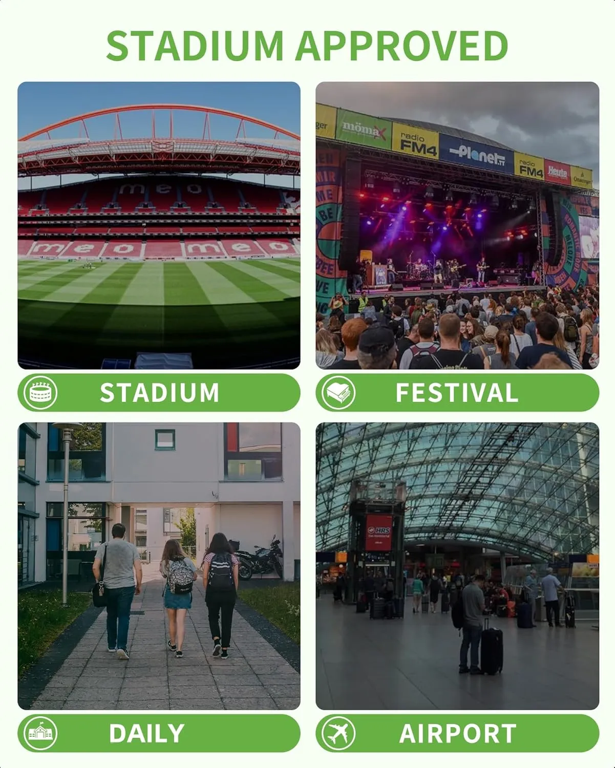 MAY TREE Clear Backpack Stadium Approved for Women and Men, Clear Bag for Stadium Events Concert Sporting Festival, Grey