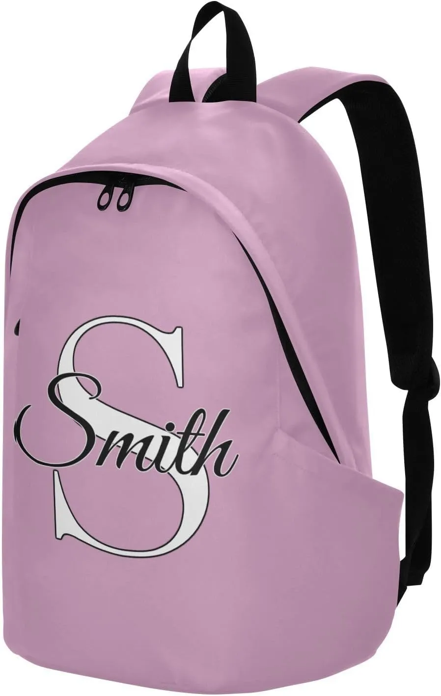 MCHIVER Custom Travel Backpack Fondant Pink Personalized Casual Daypack Backpacks Lightweight Carry on Bag Water Resistant Hiking Backpack for Women and Men