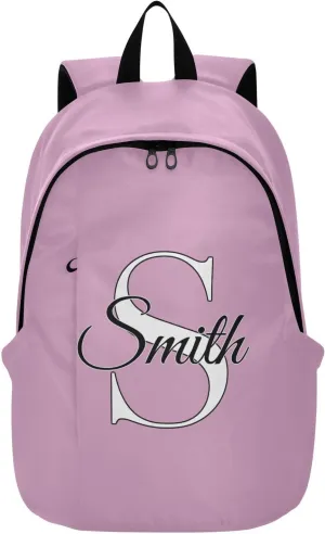 MCHIVER Custom Travel Backpack Fondant Pink Personalized Casual Daypack Backpacks Lightweight Carry on Bag Water Resistant Hiking Backpack for Women and Men