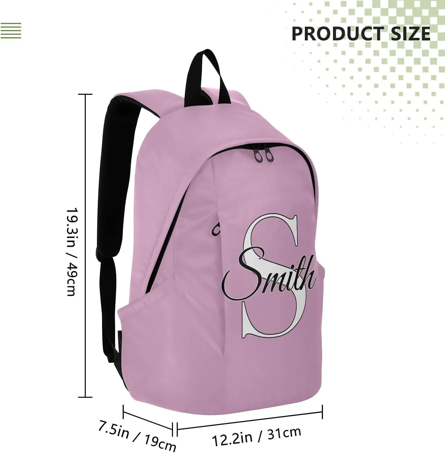 MCHIVER Custom Travel Backpack Fondant Pink Personalized Casual Daypack Backpacks Lightweight Carry on Bag Water Resistant Hiking Backpack for Women and Men