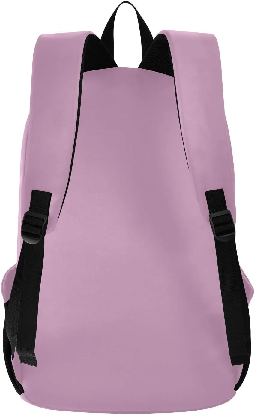 MCHIVER Custom Travel Backpack Fondant Pink Personalized Casual Daypack Backpacks Lightweight Carry on Bag Water Resistant Hiking Backpack for Women and Men