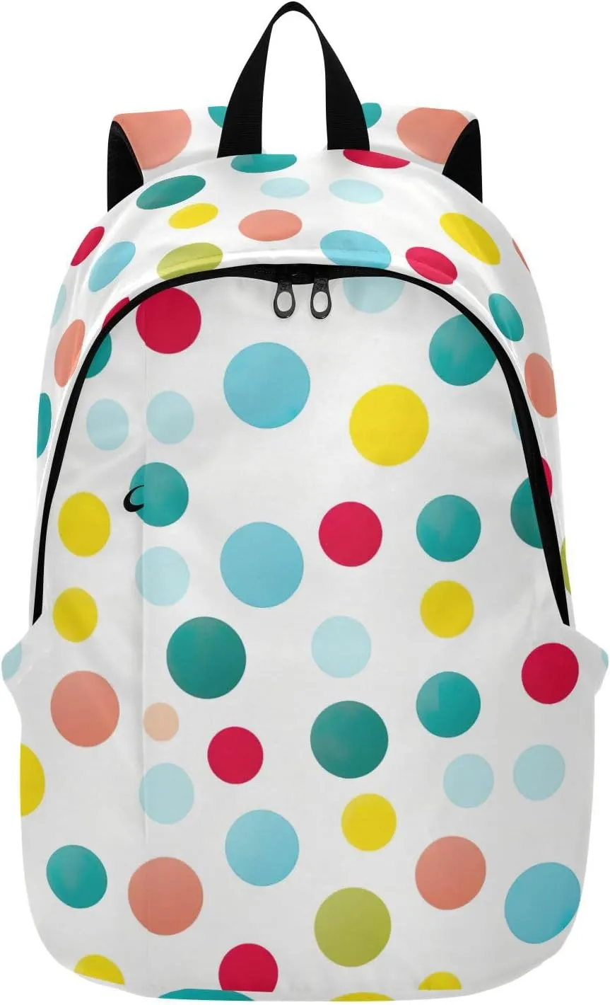 MCHIVER Travel Backpack Blue Red Dots Casual Daypack Backpacks Lightweight Carry on Bag Water Resistant Hiking Backpack for Women Men