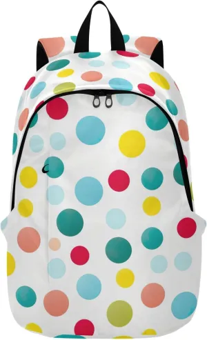MCHIVER Travel Backpack Blue Red Dots Casual Daypack Backpacks Lightweight Carry on Bag Water Resistant Hiking Backpack for Women Men