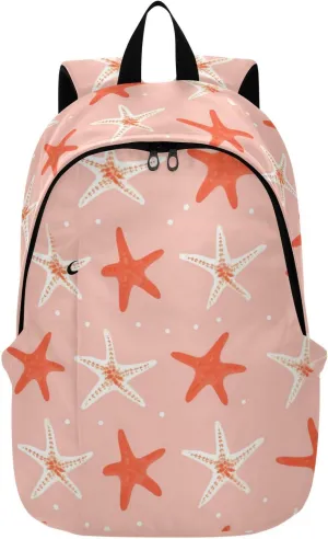 MCHIVER Travel Backpack Starfish Pink Casual Daypack Backpacks Lightweight Carry on Bag Water Resistant Hiking Backpack for Women Men