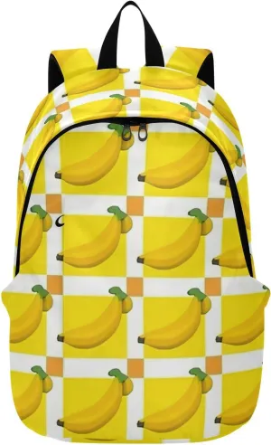 MCHIVER Travel Backpack Yellow Bananas Casual Daypack Backpacks Lightweight Carry on Bag Water Resistant Hiking Backpack for Men Women