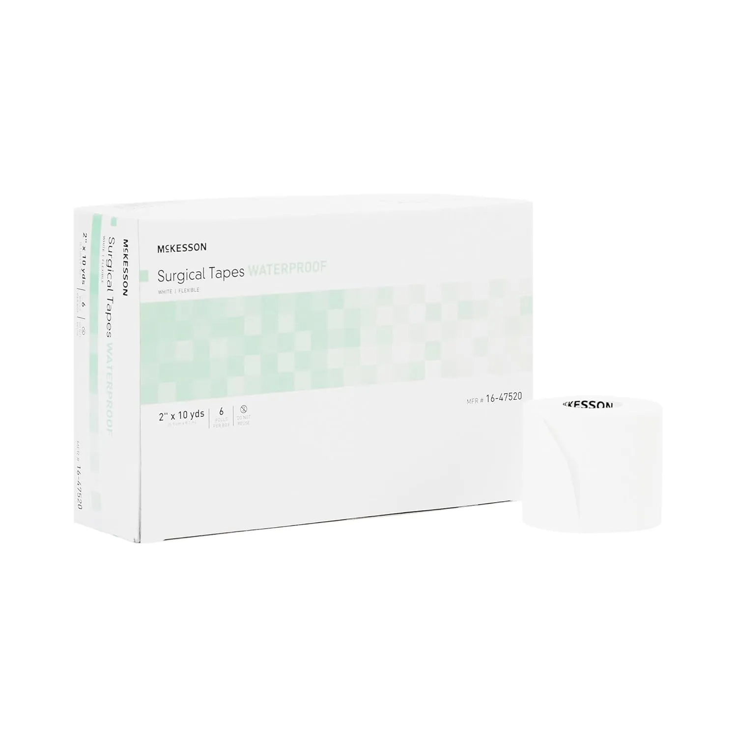 McKesson Surgical Tapes, Non-Sterile, Waterproof, Flexible, 2 in x 10 yd, 6 Rolls, 1 Pack