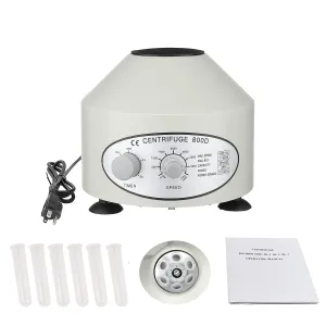 MECCTP Electric Lab Laboratory Centrifuge Machine Lab Medical Practice w/Timer and Speed Control, Max Speed 4000 RPM Capacity 6 x 20ml, Silver, 9.65inch×9inch