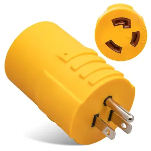 MECMO Marine 30 Amp to 15 Amp 110 RV Adapter NEMA 5-15P to NEMA L5-30R Twist Locking Shore Power Plug, 15A Household Male to 30A RV Female Electrical Converter for RV Camper Caravan Van Travel Trailer