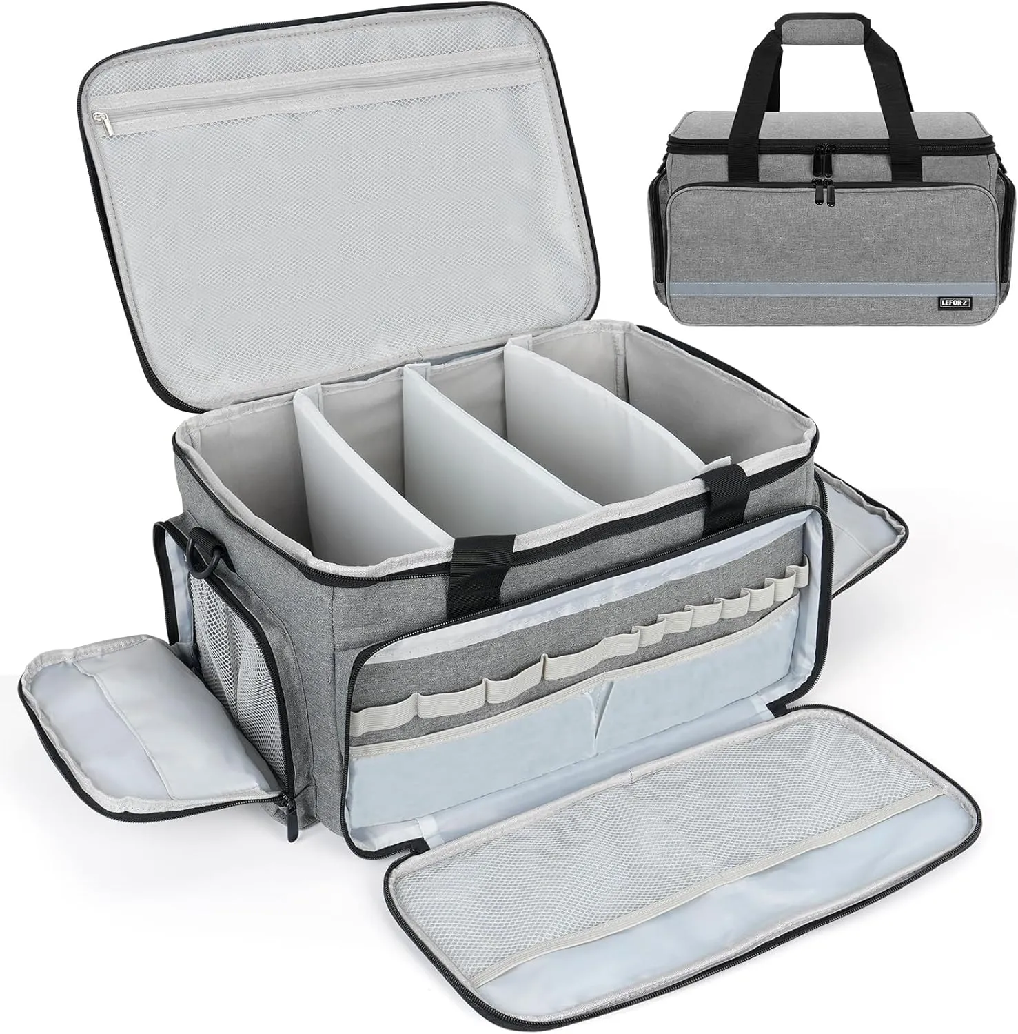Medical Bag Home Health Nurse Bag Empty First Aid Storage Bag with Detachable Divider Medical Supplies Bag for Nursing Student,Therapist,Doctors(Grey)