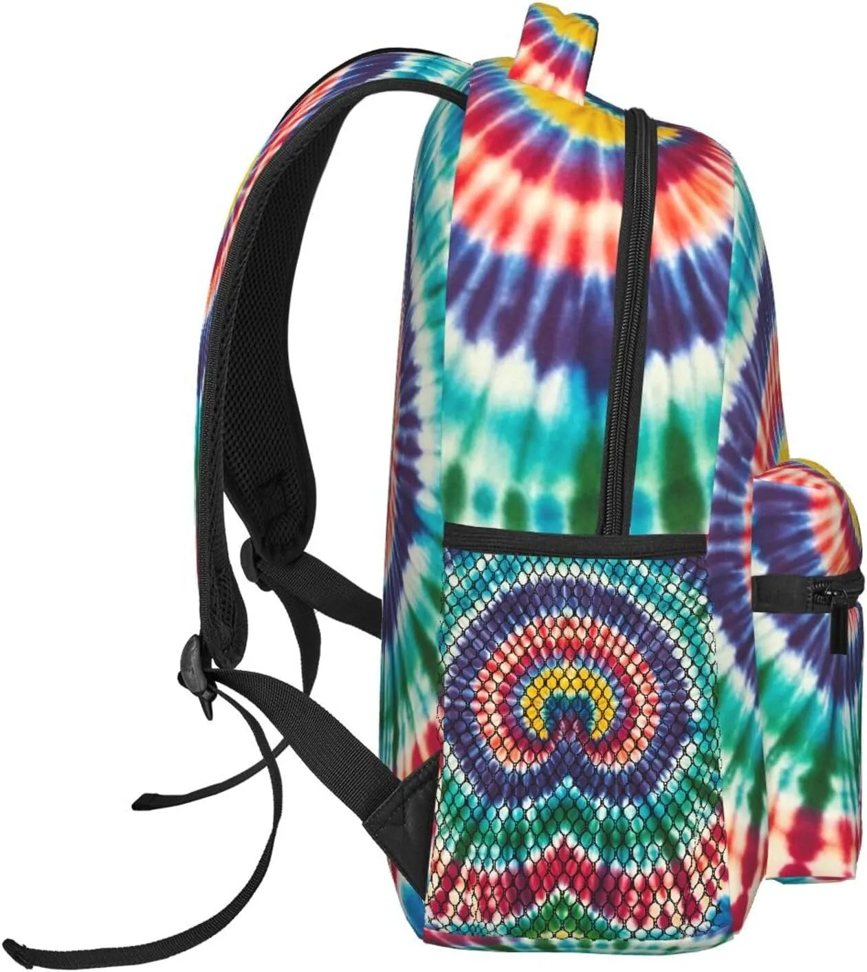 Men & Women Lightweight Tie Dye Art Casual Daypack Large Capacity Bookbag With Adjustable Shoulder Straps for Gym Business Bicycle