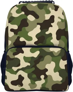Men Women Lightweight Army Green Camouflage Vietnam Tiger Stripe Camo Backpack Large Capacity Bookbag With Smooth Zippers for Gym Business Running