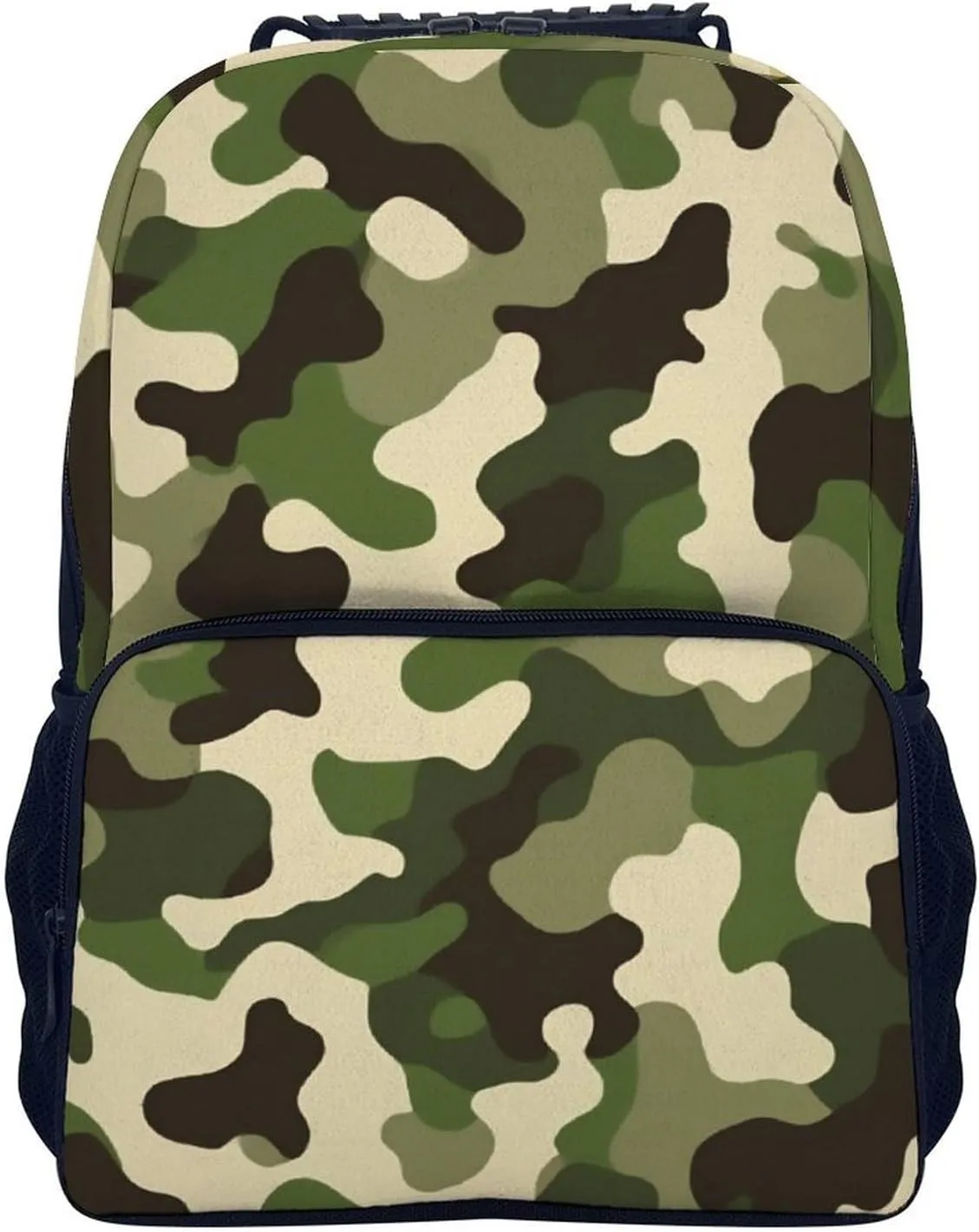Men Women Lightweight Army Green Camouflage Vietnam Tiger Stripe Camo Backpack Large Capacity Bookbag With Smooth Zippers for Gym Business Running