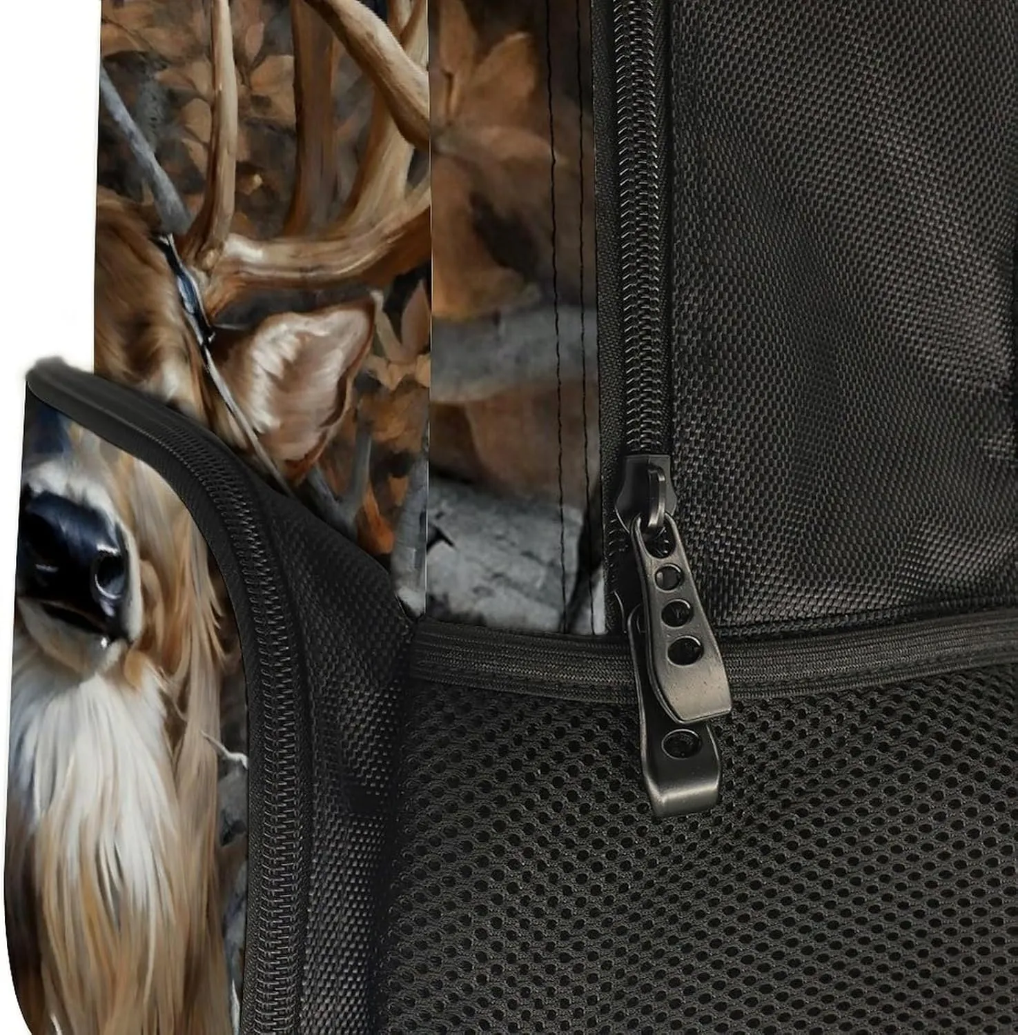 Men Women Lightweight Camo Elk Deer Withered Branches Backpack Large Capacity Bookbag With Smooth Zippers for Gym Business Running