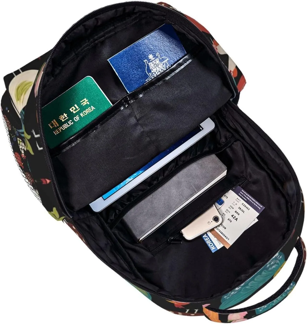 Men Women Lightweight Cluck! Cluck Chicken Art Daypack Bookbag Big Capacity Carry On Bag With Side Pockets for Camping Travel Bicycle