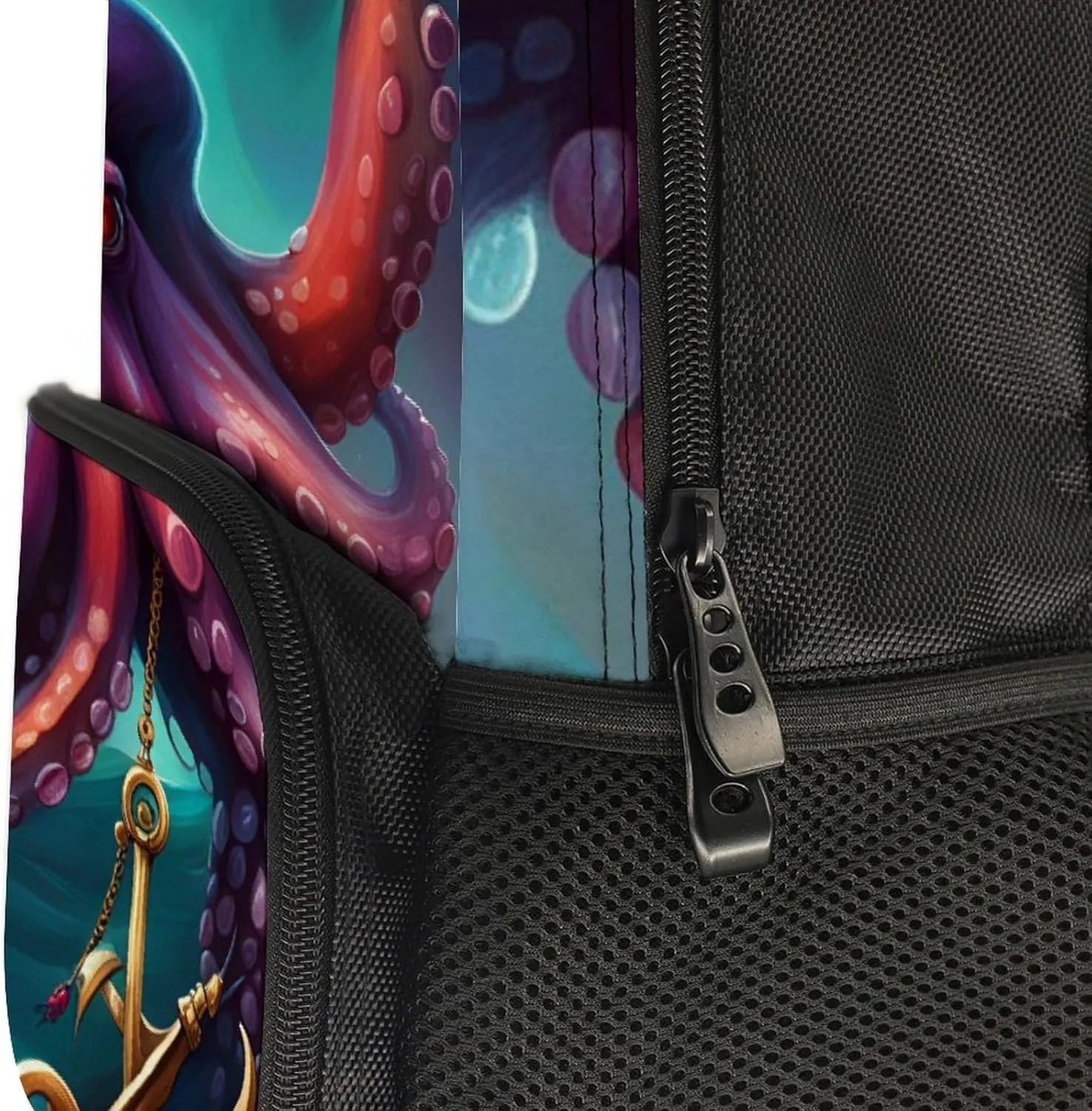 Men Women Lightweight Mysterious Octopus Monster Art Casual Daypack Big Capacity Bookbag With Padded Straps for Gym Travel Walking Cycling
