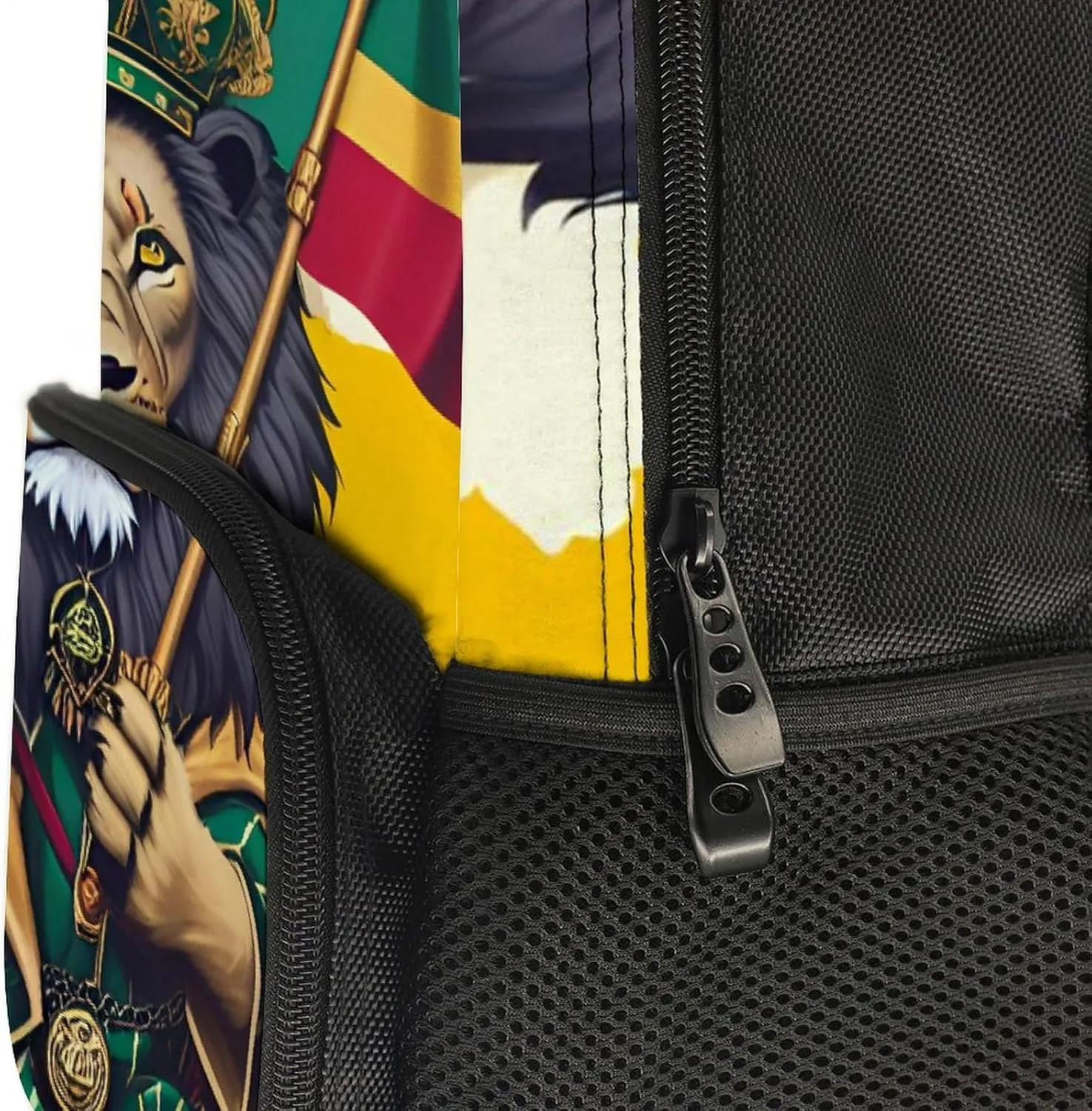 Men Women Polyester Lion Judah Marijuanaweed Smoke Art Daypack Big Capacity Shoulder Bag With Smooth Zippers for Hiking Work Walking Cycling