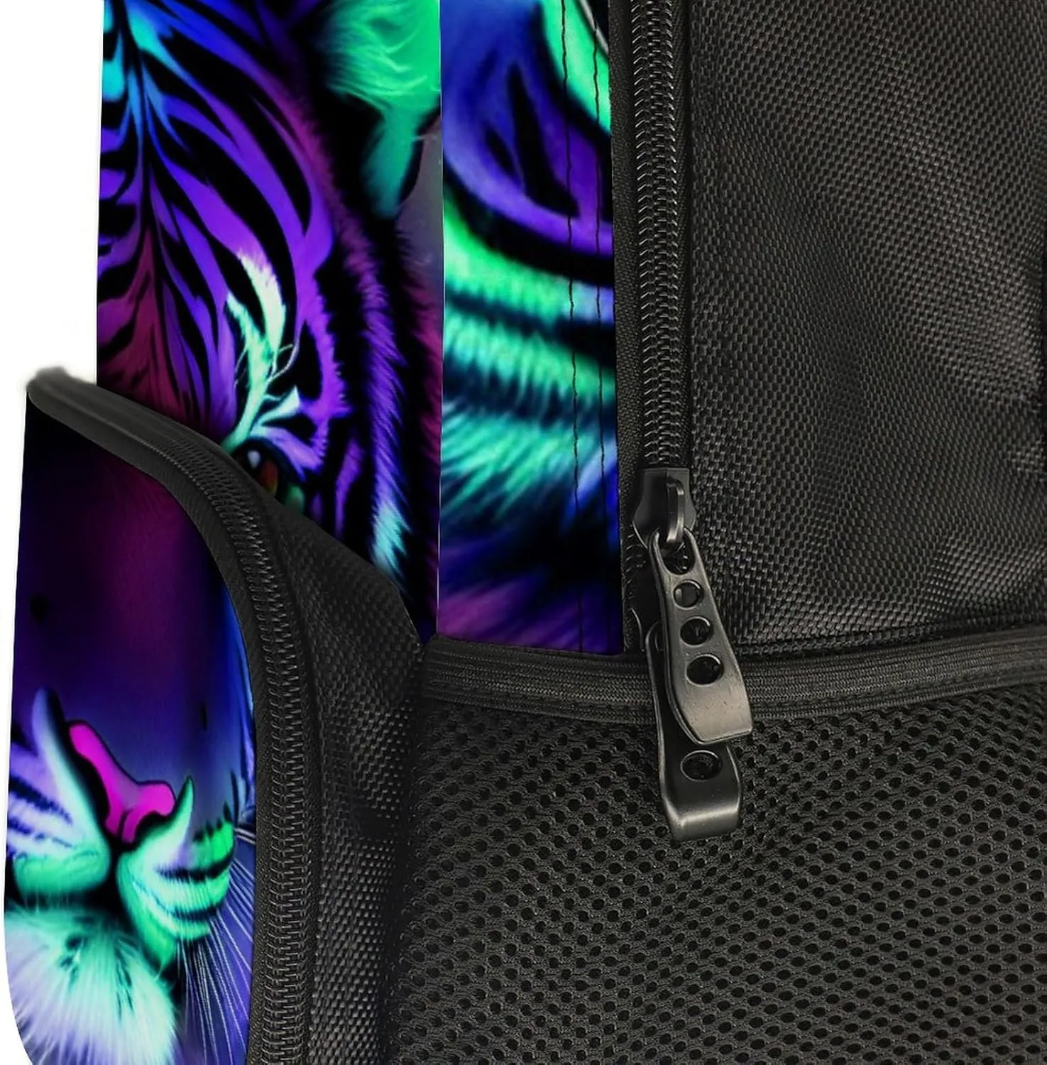 Men Women Polyester Mystic Fantasy Galaxy Sky Fantasy Tiger Wild Animals Boho Style Casual Daypack Large Capacity Carry On Bag With Adjustable Shoulder Straps for Camping Work Running