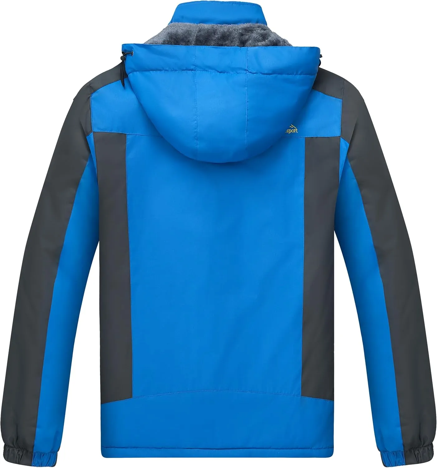 Men's Winter Ski Jacket Warm Waterproof Fleece Liner Snow Coat Hooded Windproof Mountain Raincoat