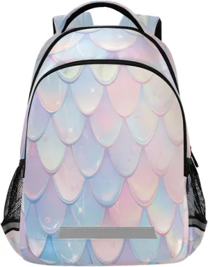 Mermaid Scales Design Waterproof Backpack - Casual Outdoor Sports Daypack with Ergonomic Shoulder Straps#557