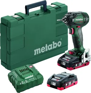 Metabo 18V Cordless Impact Driver Kit | Includes 2 LiHD Battery Packs (18 V/4.0 Ah) & Charger | Case Included | SSD 18 LTX 200 BL | 602396520