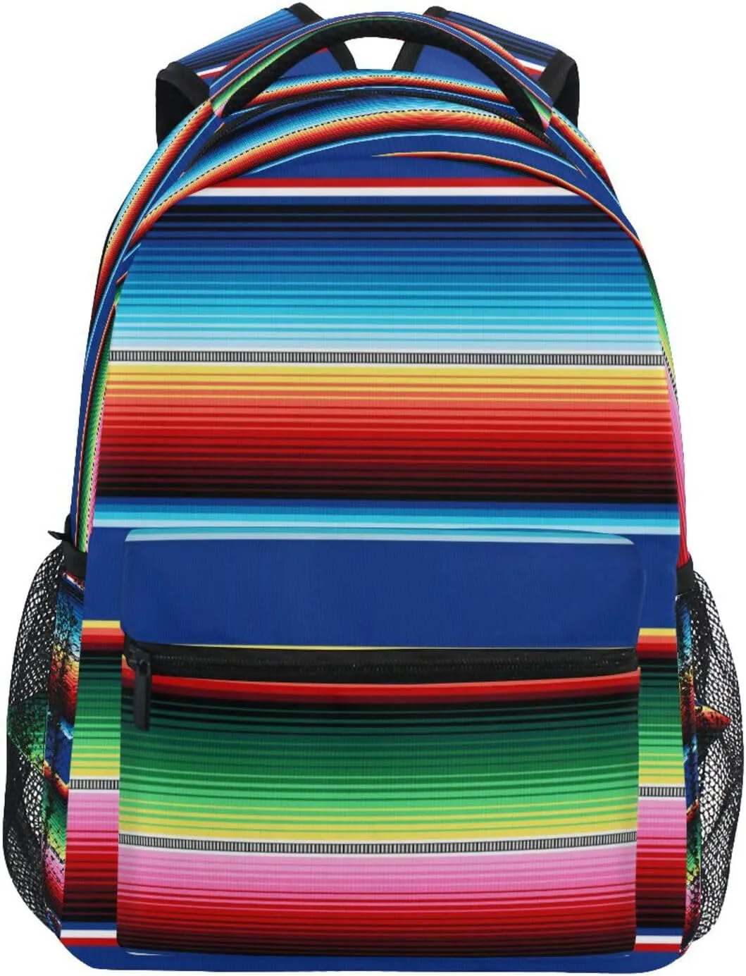Mexican Serape Blanket Stripes Backpack, Water Resistant Laptop Backpack Travel Casual Daypack#129