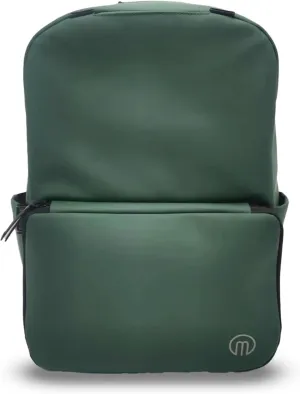 MiaMily Noah Backpack, 100% Recycled Polyester, 11 Pockets, Expandable, Water Resistant (Forest green)
