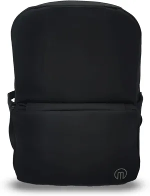 MiaMily Noah Backpack, 100% Recycled Polyester, 11 Pockets, Expandable, Water Resistant (Midnight black)