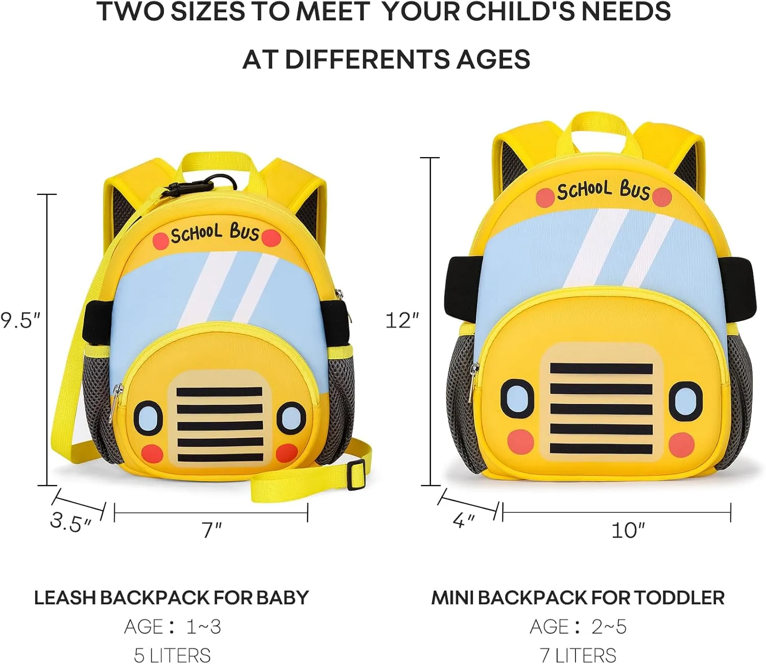 mibasies Backpack Leash for Toddlers 1-3: Baby Backpack with Leash for Boys Girls - Car backpack - 9inch Mini