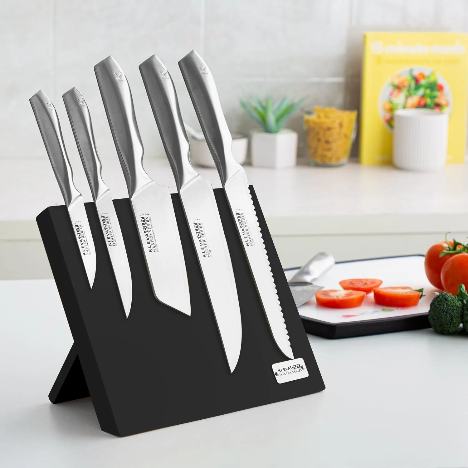 Midnight Magnetic Knife Block - Stylish Knife Holder With Super Strength Magnets