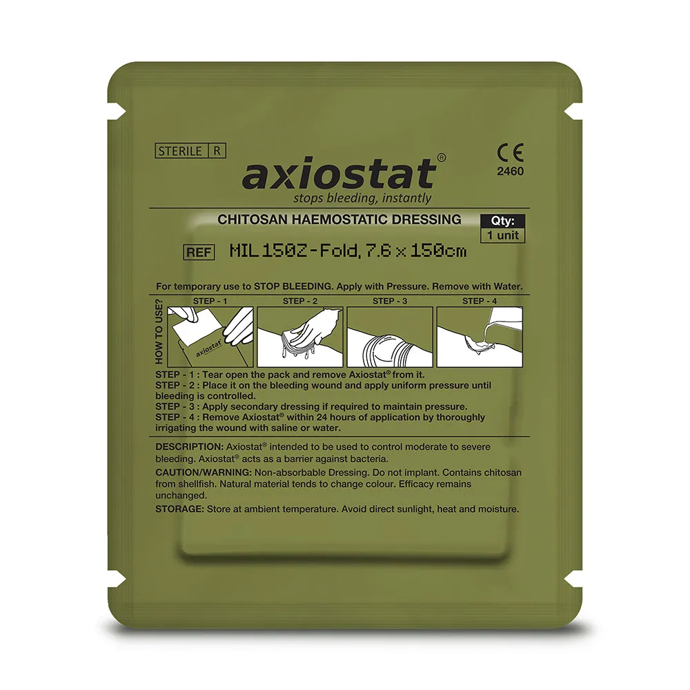 MIL150 Axiostat Military 150cm Z Fold Haemostatic Gauze