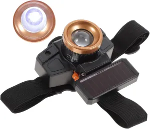 Milisten Waterproof Sensor Headlight Led Headlamp Dual Charging (Solar USB) High Brightness T9 LEDs for Outdoor Fishing Riding Random