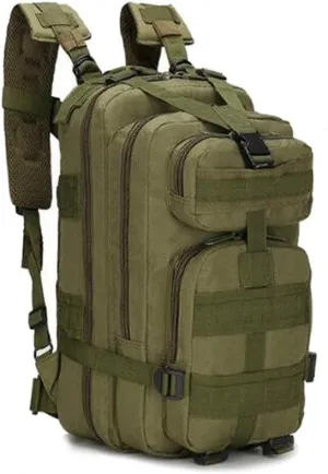 Military Tactical Backpack Assault Pack Molle Bug Out Bag Small Rucksack Molle Backpack for Hiking Camping Hunting Trekking Outdoor Tactical Combat Travel Bag 25L (Army Green)