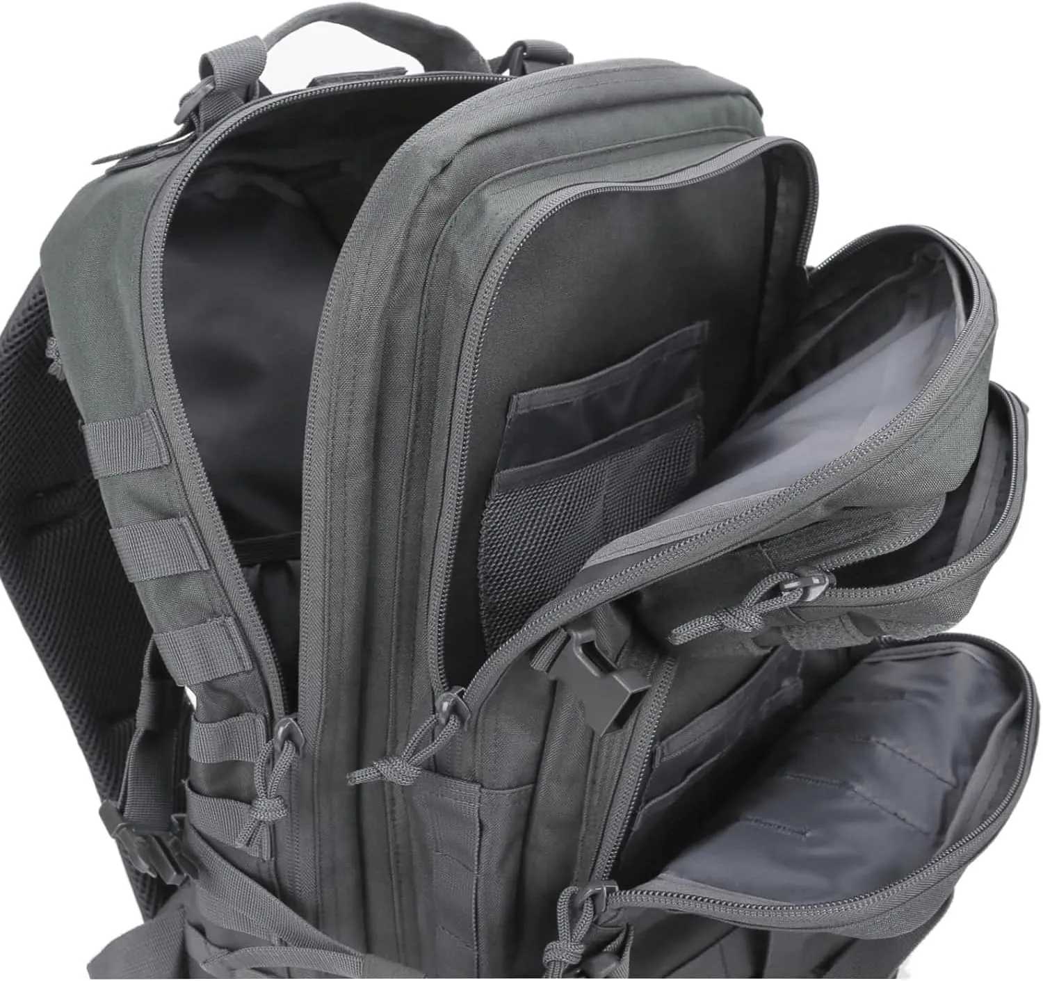 Military Tactical Backpack Large Army 3 Day Assault Pack Molle Bag Backpacks (ACU Camo) (Gray)
