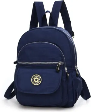 Mini Backpack for Women, Lightweight Travel Backpack, Multiple pockets Purse, Shoulder Bag, Small Casual Daypack for women (Navy Blue)