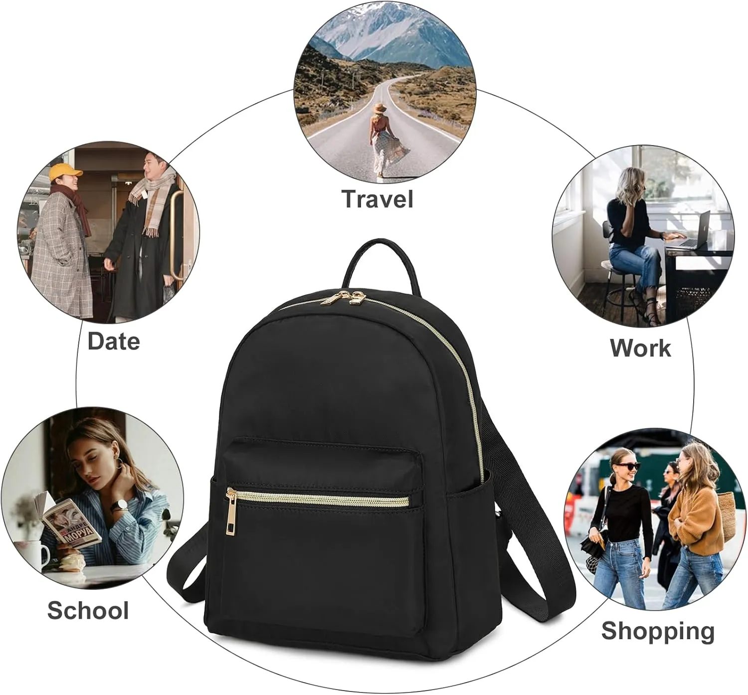 Mini Backpack Women Girls Water-resistant Small Backpack Purse Shoulder Bag for Womens Adult Kids School Travel