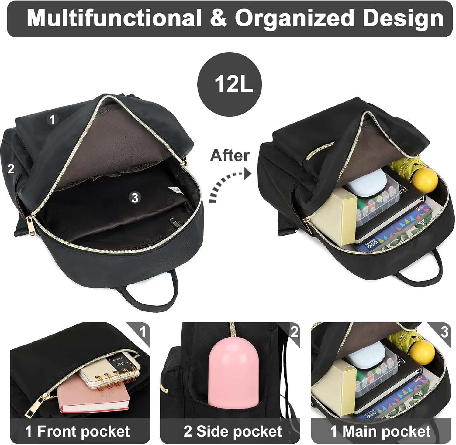 Mini Backpack Women Girls Water-resistant Small Backpack Purse Shoulder Bag for Womens Adult Kids School Travel