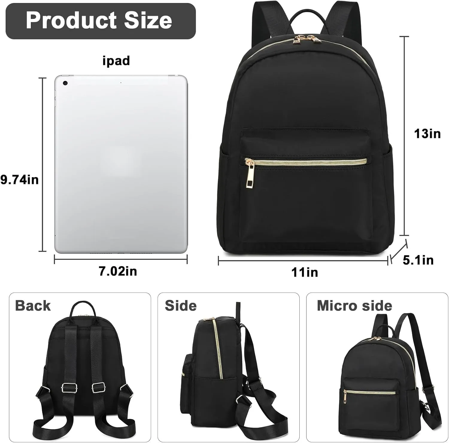 Mini Backpack Women Girls Water-resistant Small Backpack Purse Shoulder Bag for Womens Adult Kids School Travel