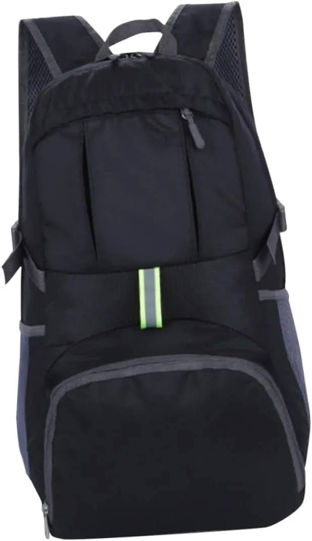 Mini Black Backpack Expandable Lightweight Packable for Outdoor Hiking Camping