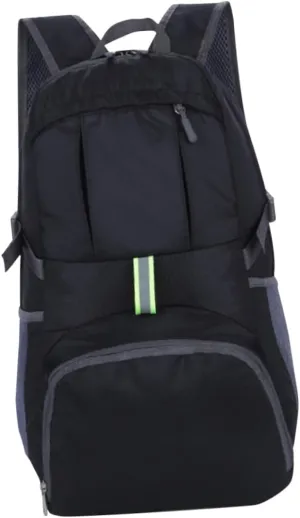 Mini Black Backpack Expandable Lightweight Packable for Outdoor Hiking Camping
