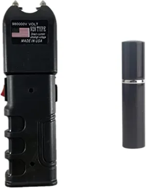 Mini Pepper Spray Stun Gun Combo Tactical Kit Self-Defense Stun Gun Portable Mini Flashlight