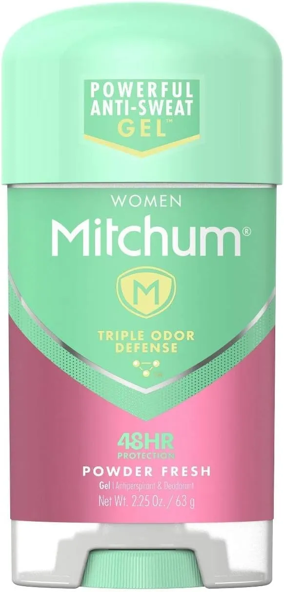 Mitchum Gel Antiperspirant & Deodorant, Powder Fresh - 2.25 oz Pack of 3 - Packaging May Vary