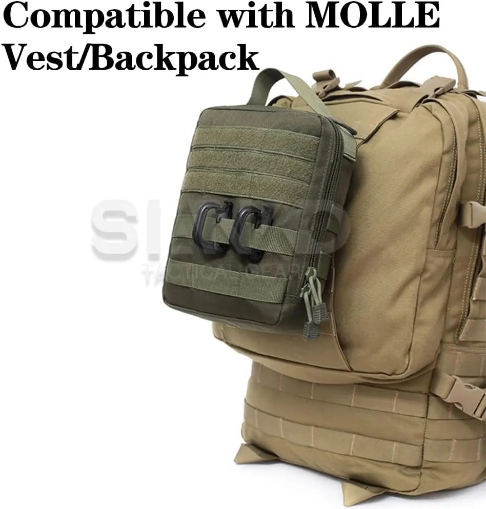 MOLLE Tactical Vest Attachments Pack First Aid Medical Pouch Tools Holder Case Carrier Sundry Bag Hydration For Outdoor Military Sport