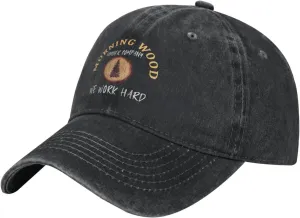 Morning Wood Lumber Company We Work Hard Classic Casquette Cap Lightweight Adjustable Comfortable Breathable Men Women Hat9 Black