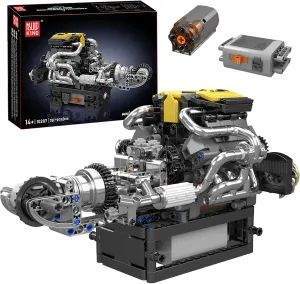 Mould King 10207 V8 Mini Engine Build Kit, Engine Model Kits for Adults, Build Your Own MOC Mini V8 Engine Model Toy for Display, 761 PCS