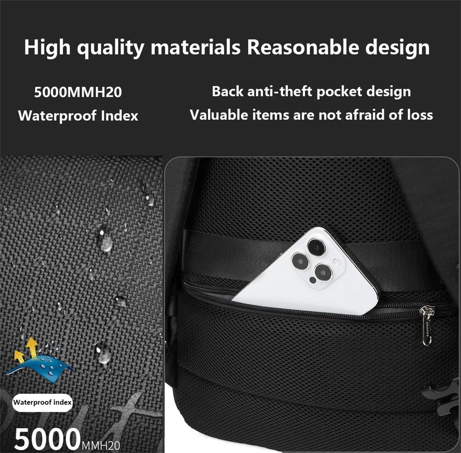 Mountaineering Backpack for Men 40L, Waterproof Outdoor Sport Backpack for Climbing Travel Hiking Cycling CampingTrekking (Black,40L)