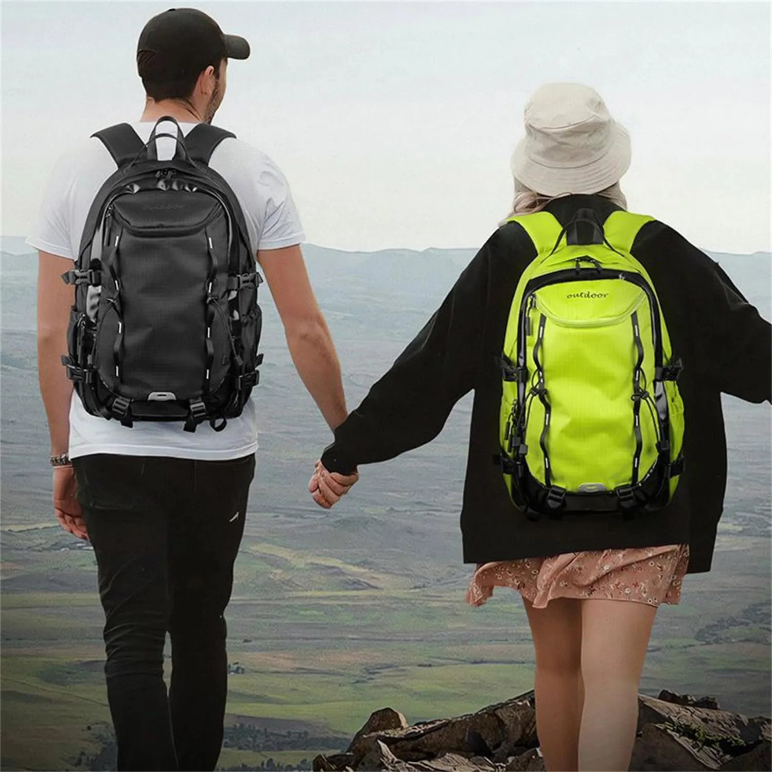 Mountaineering Backpack for Men 40L, Waterproof Outdoor Sport Backpack for Climbing Travel Hiking Cycling CampingTrekking (Black,40L)