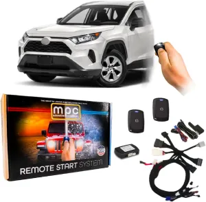 MPC 1-Button Remote Start Kit Compatible with 2019-2021 Toyota RAV4 - Push-to-Start - Plugin T-Harness - (2) Ultra-Compact Extended Range 1-Button Remotes - Up to 1,500 ft Range - USA Tech Support